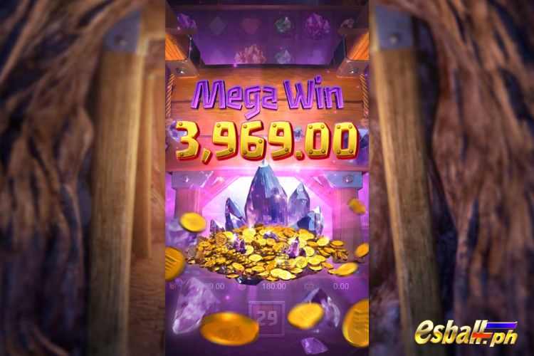 Bet 180 pesos and win 3,969 pesos on Gemstones Gold Big Win.