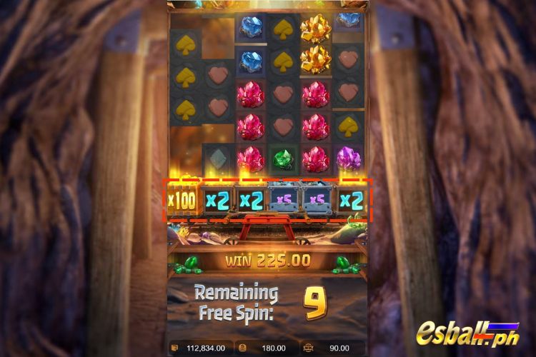 Gemstones Gold Free Spins Feature