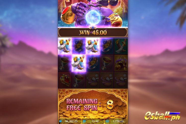 Genie's 3 Wishes Free Spins Game