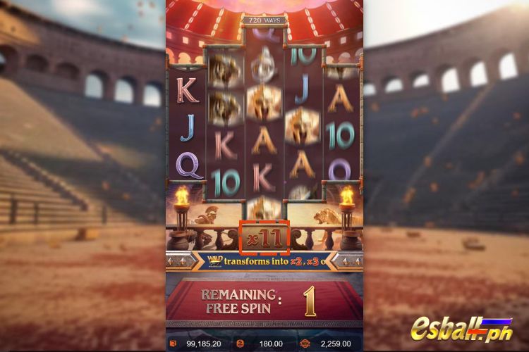 Gladiator's Glory Free Spins Feature