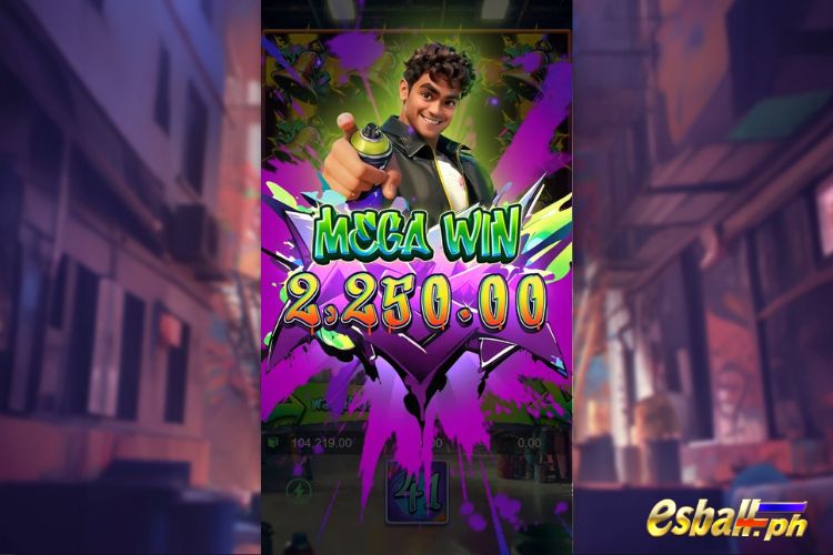 Bet 90 pesos and win 2,250 pesos on Graffiti Rush Big Win.