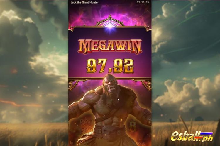 Bet 1 pesos and win 87.82 pesos on Jack The Giant Hunter Big Win.