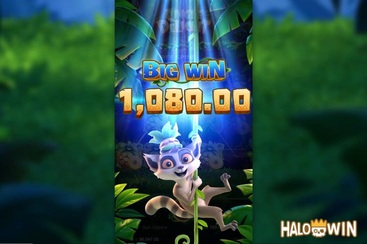 Bet 180 pesos and win 1,080 pesos on Jungle Delight Big Win.