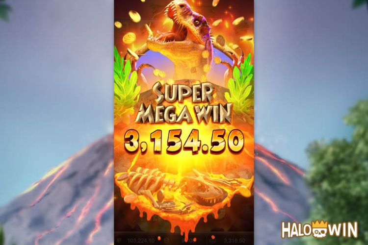 Bet 90 pesos and win 3,154.5 pesos on Jurassic Kingdom Big Win.