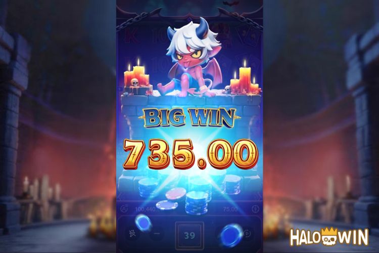 Bet 75 pesos and win735 pesos on Lucky Mischief Big Win.