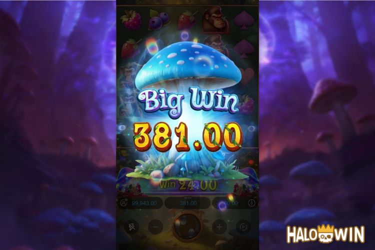 Bet 60 pesos and win 381 pesos on Monkeys Wild Party Big Win.