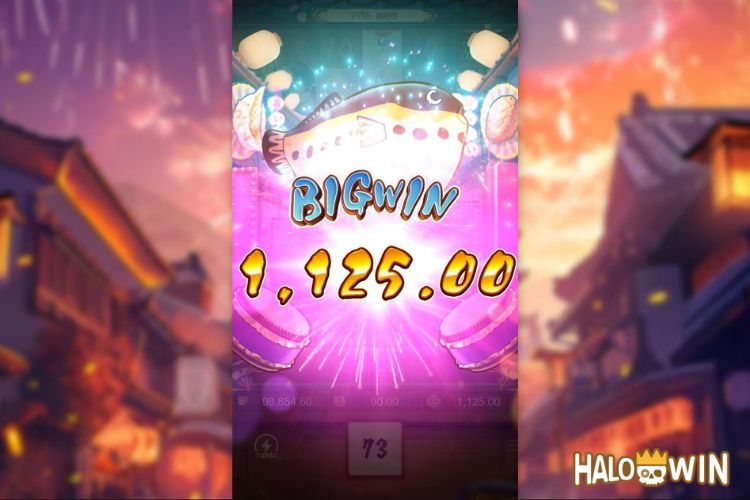 Bet 90 pesos and win 1,125 pesos on Oishi Delights Big Win.