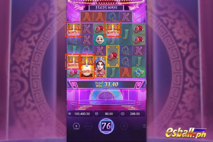 4 Scatter trigger the Free Spins