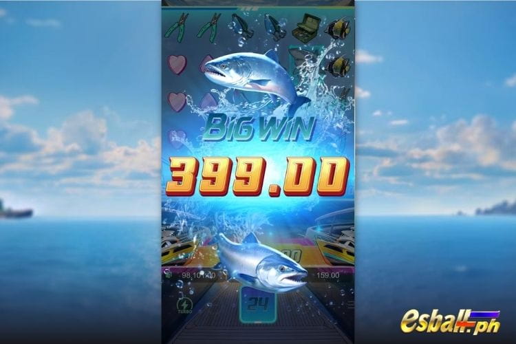 Bet 60 and get a big win 399 in the Shark Bounty PG Soft.