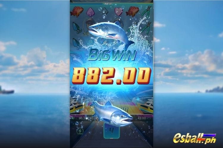 Bet 60 and get a big win 882 in the Shark Bounty PG Soft.