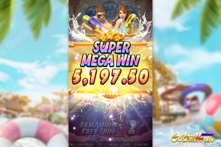 Bet 180 pesos and win 5,197.5 pesos on Songkran Splash Big Win.