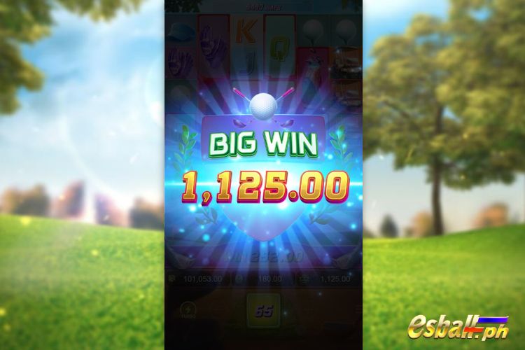 Bet 180 pesos and win 1,125 pesos on Super Golf Drive Big Win.
