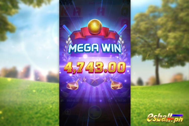 Bet 180 pesos and win 4,743 pesos on Super Golf Drive Big Win.