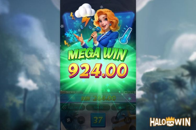 Bet 60 pesos and win 924 pesos on Tornado Rampage Big Win.