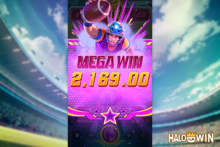 Bet 90 pesos and win 2,169 pesos on Touchdown Wins Big Win.