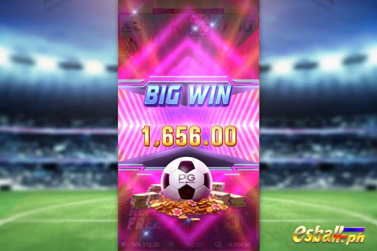 Bet 180 pesos and win 1,656 pesos on Ultimate Striker Big Win.