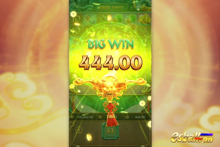Bet 60 and get a big win 444 in PG Ways Of The Qilin Slot.