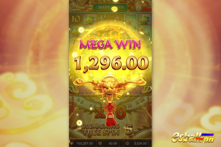 Bet 60 and get a big win 1,296 in PG Ways Of The Qilin Slot.