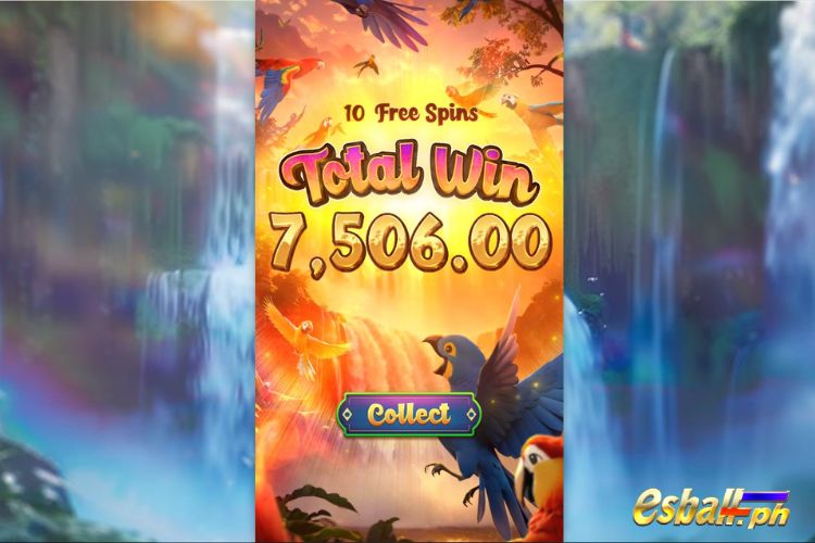 Get 8,172 Pesos in PG Wings Of Iguazu Free Spins.