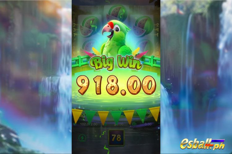 Bet 180 pesos and win 1,548 pesos on Wings Of Iguazu Big Win.