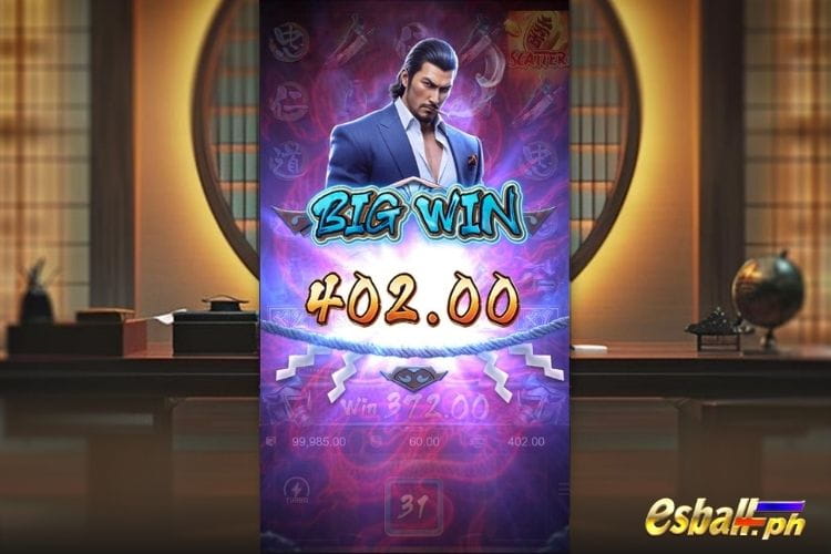 Bet 60 pesos to get PG soft Big Win 402 in Yakuza Honor!