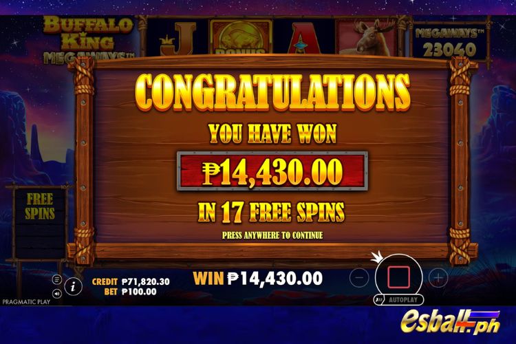 Get 14,430 Pesos in PP Buffalo King Megaways Free Spins. Get 14,430 Pesos in PP Buffalo King Megaways Free Spins.