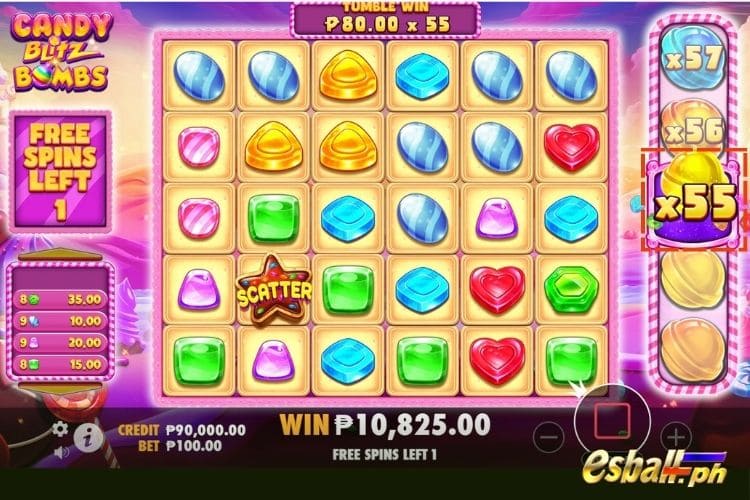 In Free Spins, Candy Blitz Bombs: Multiplier