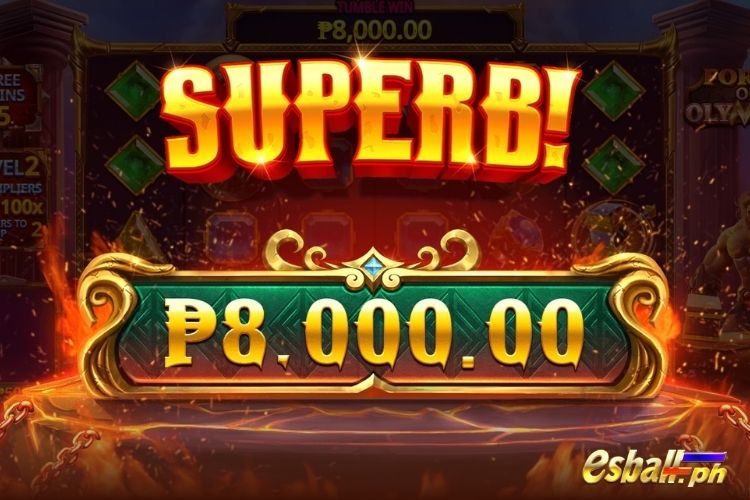 Bet 125 and get a big win 8,000 in the Pragmatic Play Forge Of Olympus.
