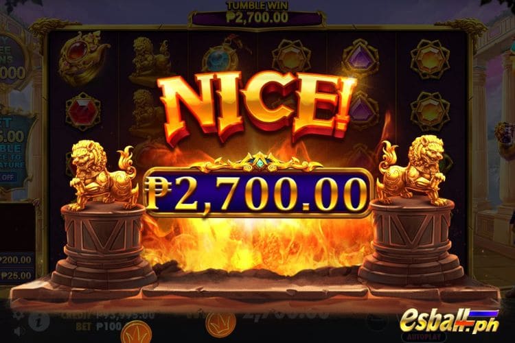 Bet 100 pesos and win 2,700 pesos on Gates Of Gatot Kaca 1000 Big Win.