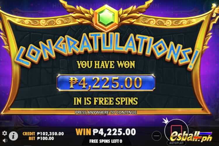 Bet 100 pesos to get Big Win 4,225 in Gates Of Olympus 1000 ree play!