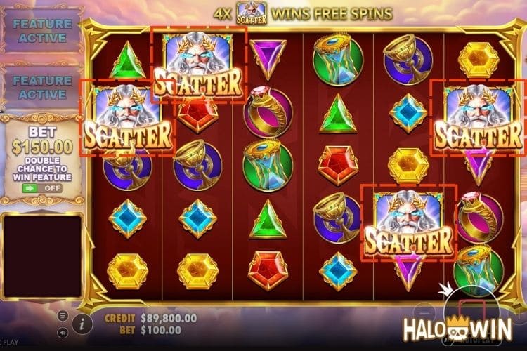 4+ Scatters trigger the Free Spins feature.