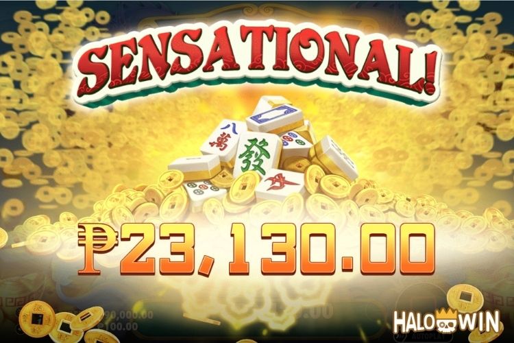 Bet 100 pesos and win 23,130 pesos on Mahjong Wins Super Scatter Big Win.