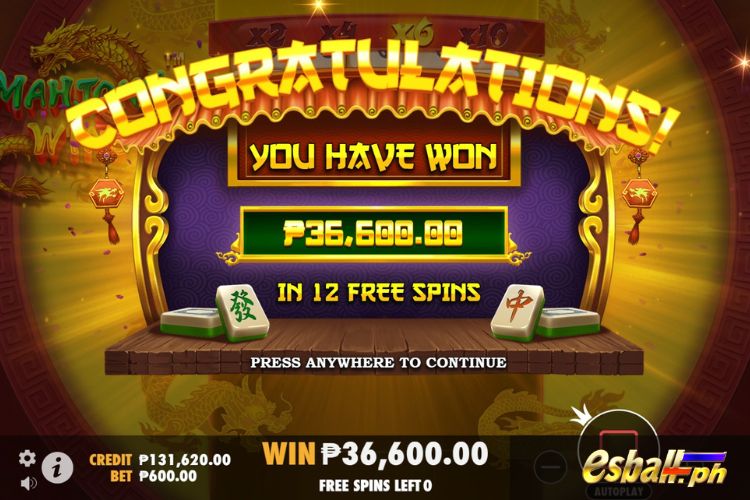 Mahjong Wins Slot Free Spins Game