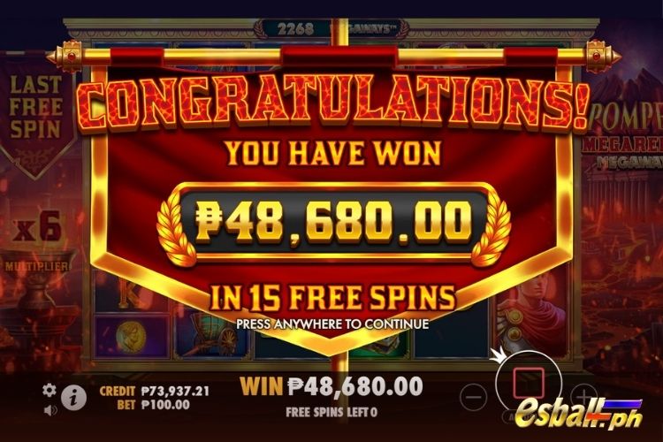 Get 48,680 Pesos in PP Pompeii Megareels Megaways Free Spins. Get 48,680 Pesos in PP Pompeii Megareels Megaways Free Spins.