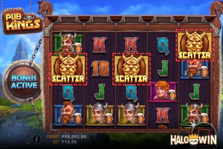 3+ Scatters trigger the Free Spins feature.