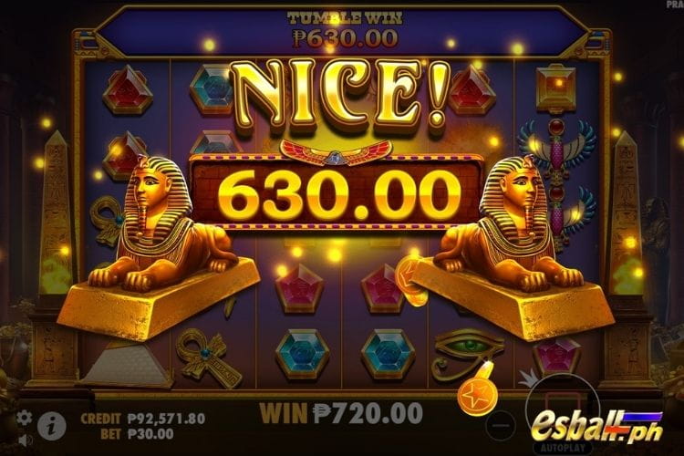 Bet 30 and get a big win 630 in the Pyramid Bonanza.