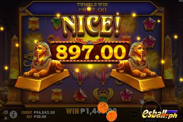 Bet 30 and get a big win 897 in the Pyramid Bonanza.