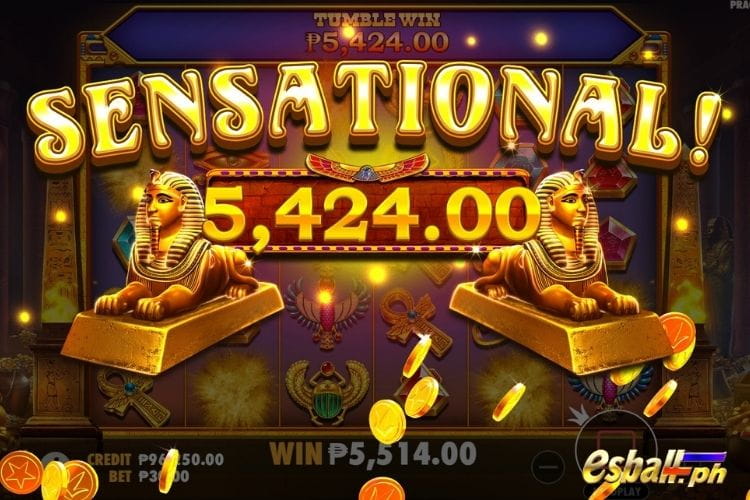 Bet 30 and get a big win 5,424 in the Pyramid Bonanza.
