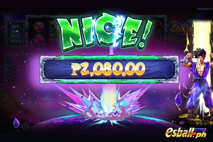 Bet 100 pesos and win 2,080 pesos on Saiyan Mania Big Win.