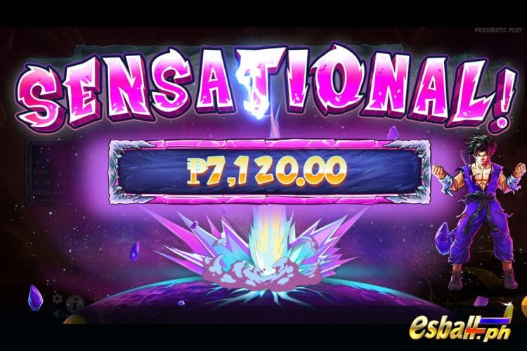Bet 100 pesos and win 7,120 pesos on Saiyan Mania Big Win.