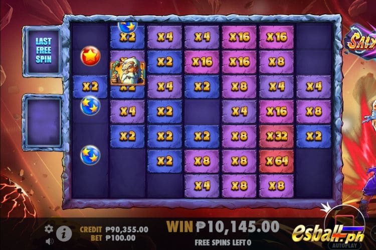 In Free Spins, Saiyan Mania: Multiplier