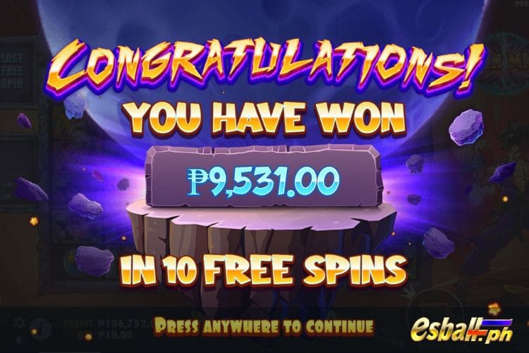Get 9,531 Pesos in PP Saiyan Mania Free Spins.