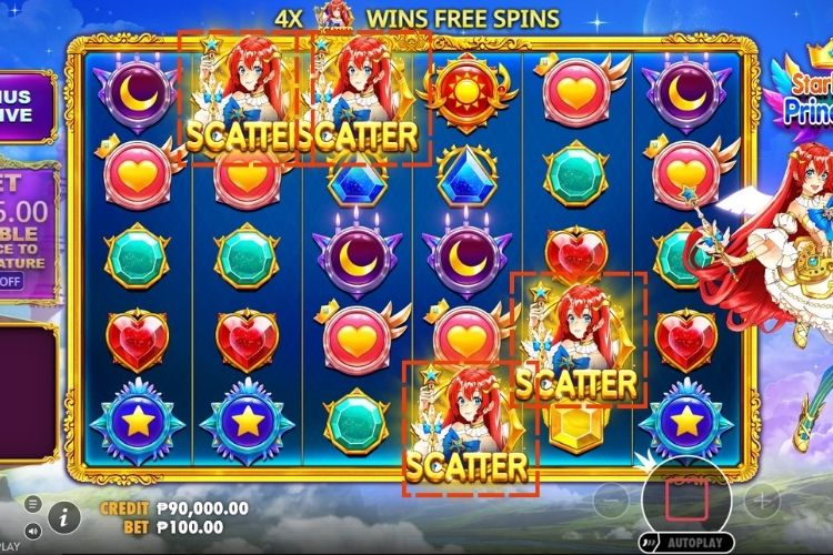 4+ Scatters trigger the Free Spins feature.