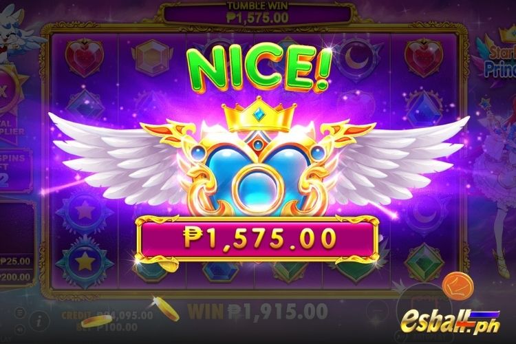 Bet 100 pesos and win 1,575 pesos on Starlight Princess Big Win.