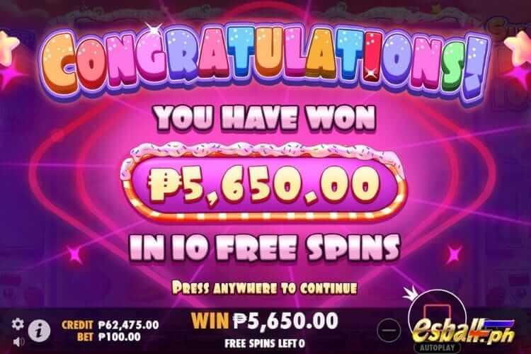 Bet 100 pesos to get Big Win 5,560 in Sugar Rush 1000 free spins!