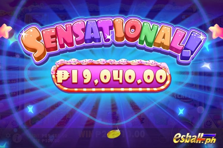 Bet 100 pesos and win 19,040 pesos on Sugar Rush Big Win.