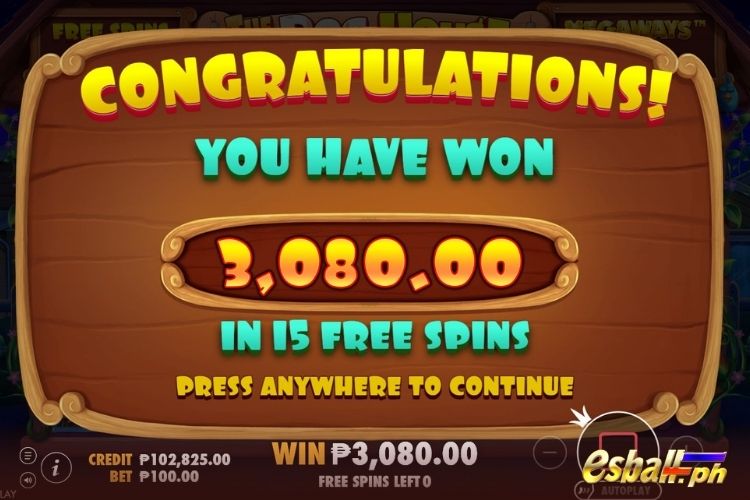 Get 3,080 Pesos in PP The Dog House Megaways Free Spins.