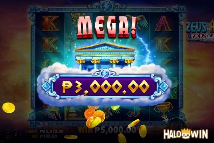 Bet 100 pesos and win 3,000 pesos on Zeus vs Hades Gods Of War Big Win.