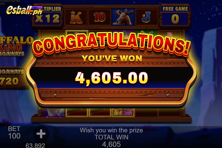 Get Buffalo King MEGAWAYS Slot R88 Free Game Tips - win 4,605