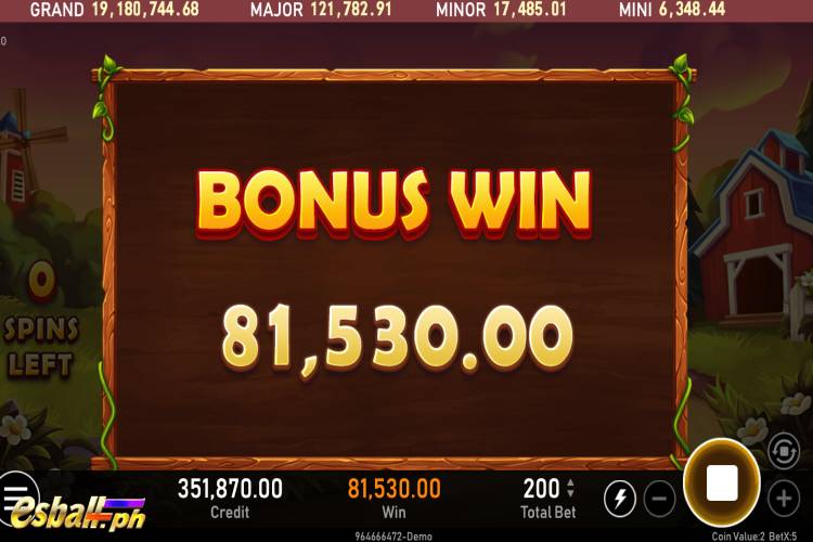 RSG Happy Farm Slot Free Games Total Winnings